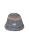 FUZZY MULTI STRIPE BUCKET HAT -BLUE MIX- *Last1